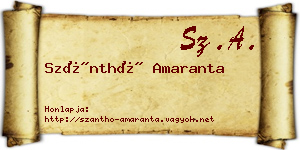 Szánthó Amaranta névjegykártya
